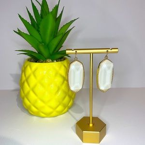 NEW gold and white stone earrings